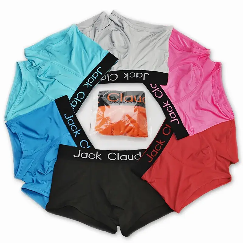 5Pcs/Men's Underwear Men Short Antibacterial Comfortable Sexy Boxer 3D Large Pouch Casual Solid Color Underwear Boxer MenPanties