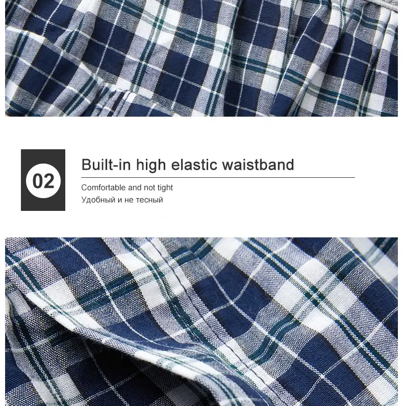 3/5/10Pcs/lot Boxer Men Underwear Cotton Man Short Breathable Plaid Flexible Shorts Boxer Male Underpants Plus Size BoxerShorts