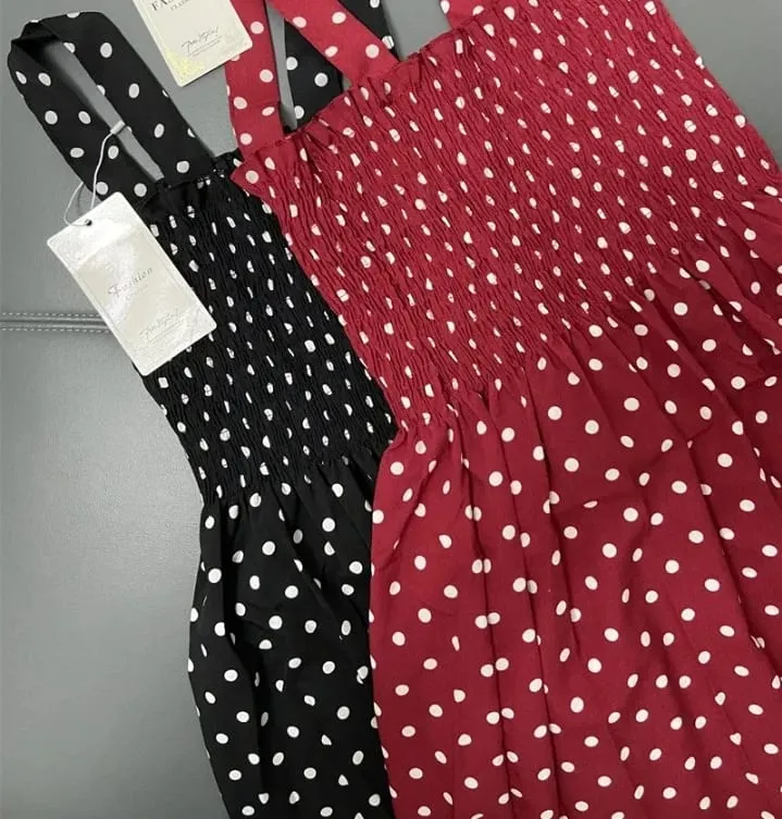 Nyári Befree Beach Long Vintage Dots alkalmi fodrok Elegáns Maxi Szíj Camis Selymes 5XL Ruha Vestidos Szexi Női