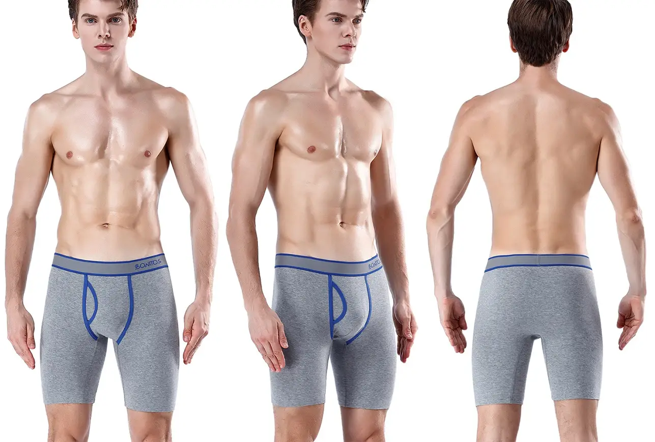 6Pieces Long Men's Panties Front Open Cotton Men Underpants Sports Long Legs Boxer Briefs Camouflage Boxers Underwear Man Shorts