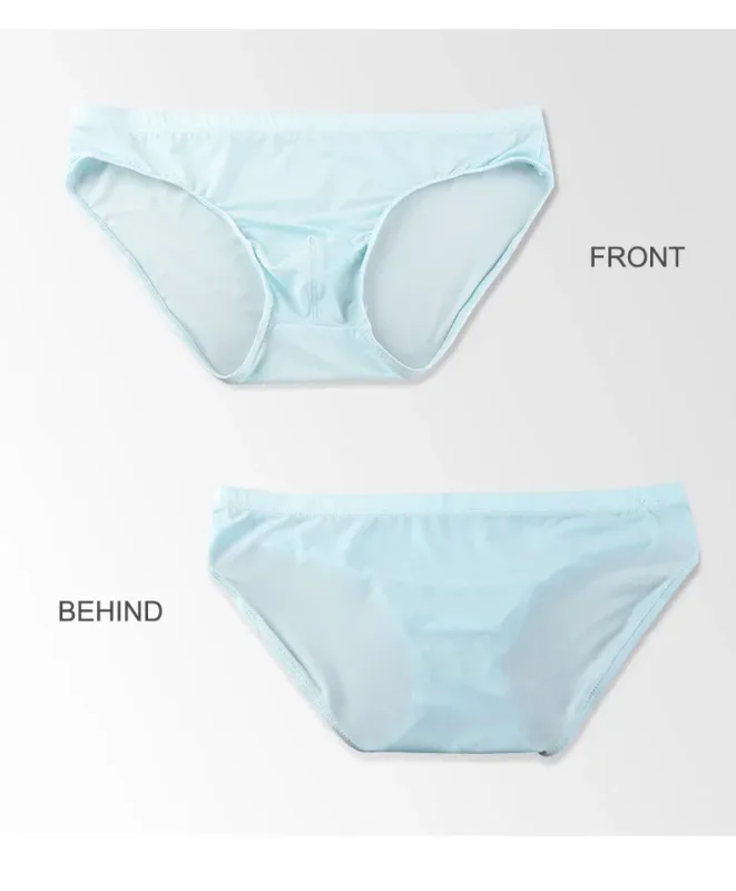 Ice silk underwear men's shorts summer breathable ultra-thin low waist trend personality SAO small triangle underwear bottom