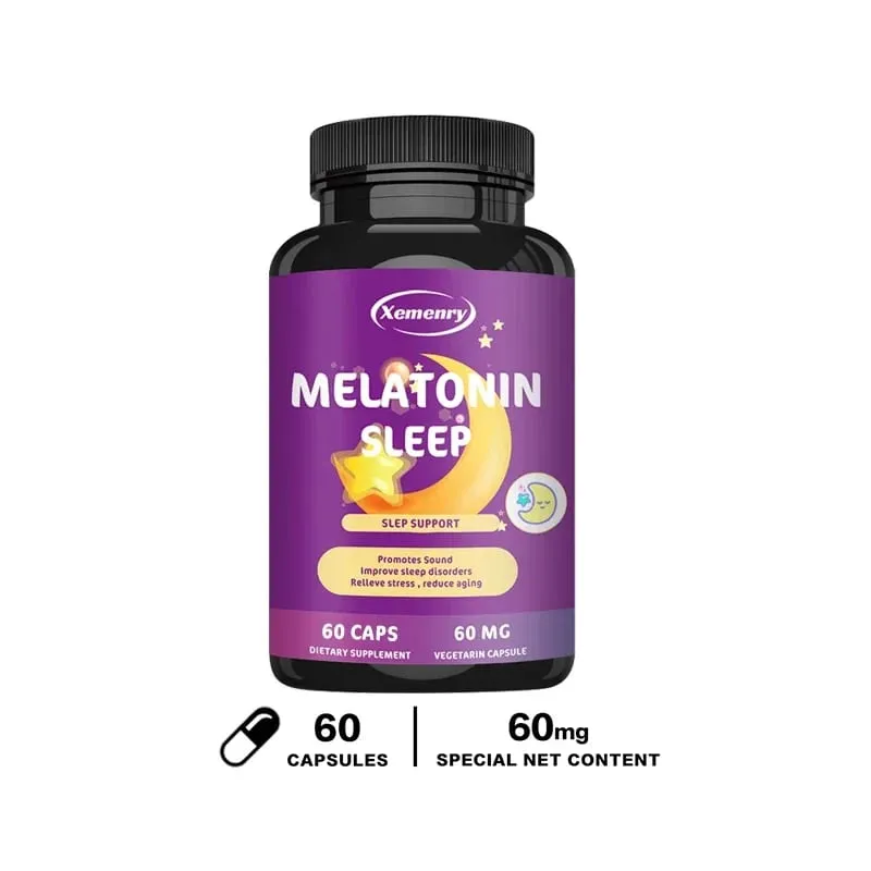 Melatonin Capsules - A Sleep Aid Help You Fall Asleep Faster Promote Sleep Health and Improve Sleep Quality