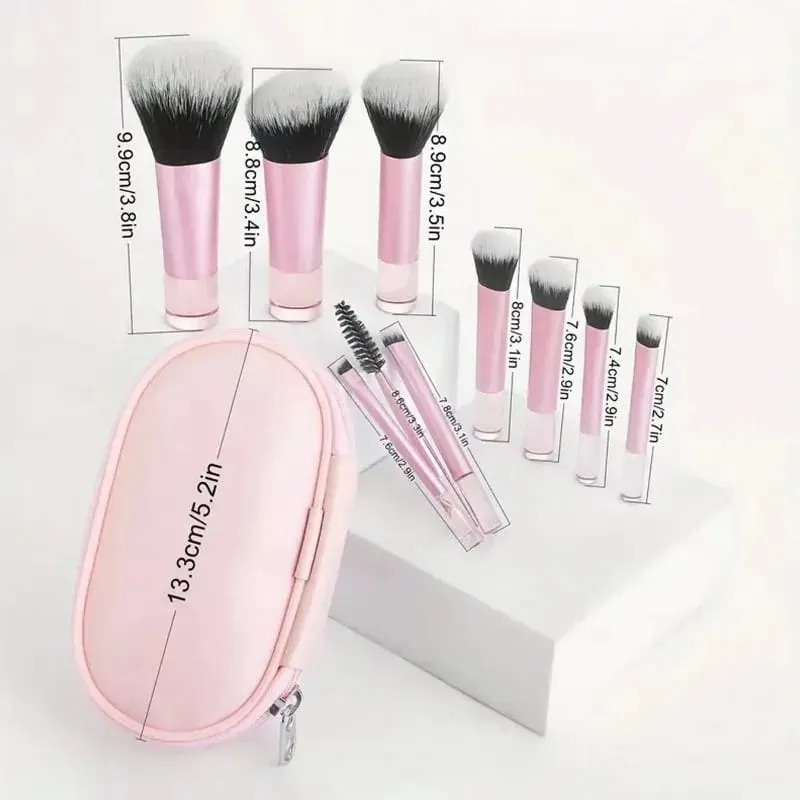 10 τμχ πινέλα μακιγιάζ σετ με τσάντα Cosmetic Eye Shadow Foundation Loose Powder Blush Detail Brush Blending Beauty Make Up Tools