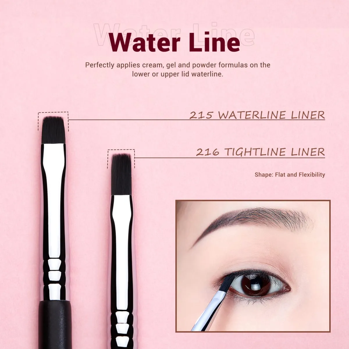 Jessup Eyeliner Brushes set 11pcs Pro Eyeliner Brushes Tapered Angled Flat Ultra Fine Precision Eye Makeup brushes set T324