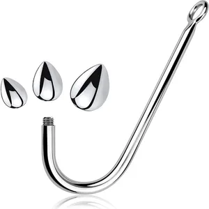 Mały średni duży 3 zestaw kulek metalowy hak analny koraliki głowa butt plug dilator masażer prostaty wkładka bdsm seks-zabawka dla mężczyzn