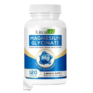 Magnesiumglycinatkapsler med 208mg elementært bisglycinat til sunde knoglemuskler og nervestøtte Voksne 120 kapsler