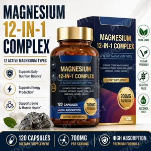 700mg Magnesium Complex12 i 1 Magnesium Supplement med Glycinate Citrate Malat Oxide Taurate Aspartate Orotate Magnesium