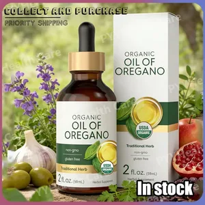 Óleo Orgânico de Gotas Líquidas de Orégano Suplemento de Ervas Vegano Suporte Nutricional Diário 60ml por Frasco
