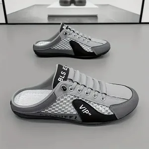 แฟชั่นผู้ชาย Soft-soled ครึ่งรองเท้าแตะฤดูร้อนผู้ชายอินเทรนด์ด้านล่างรองเท้าสบายๆรองเท้าผ้าใบ Zapatos De Hombre PLUS ขนาด 48