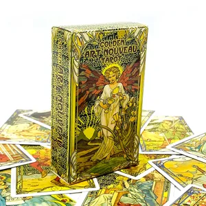 Настільна гра Golden Art Nouveau Tarot 78‑Card Deck Art Nouveau Vintage Style Tarot Cards Divination Fortune‑Telling