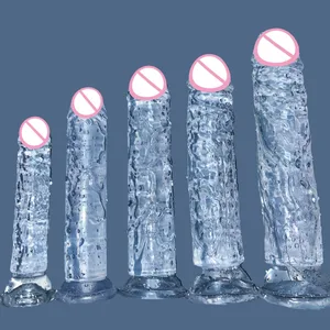 Tanie 5 kolorów małe przezroczyste Dildo z przyssawką Jelly Dick kobiety erotyczne zabawki erotyczne do seksu miękkie łechtaczka pochwy masturbatory Penis