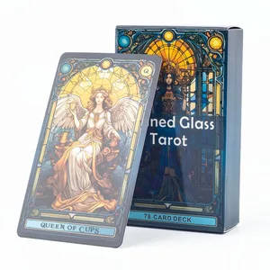 Tarot i glassmaleriet A 78-korts kortstokk Fritidsunderholdning Spillkort Familiesamling Spådomsbrett Spillespill 10,3*6 cm