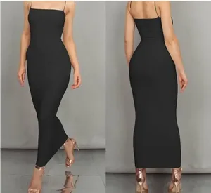 Kvinder Sexet Bodycon Maxi Kjole Spaghetti Strap Lang Slip Kjole Klub Fest Aftentøj Sommer Mode Kjole