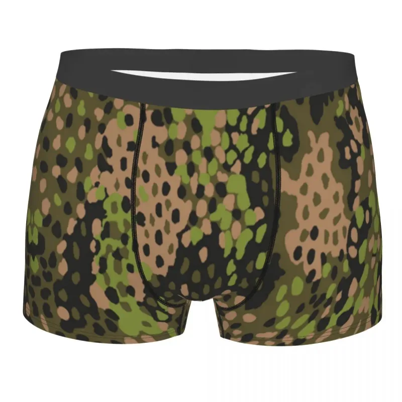 Muž Cool WW2 Camo Spodní prádlo Německo Arm Vojenské Maskovací Boxer Kalhotky Strečové šortky Kalhotky Kalhotky