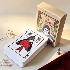 9*6Cm Dek Kartu Bermain        Seni Antik Kartu Ramalan & Ramalan 54 Buah Set Lengkap Dek Poker Timbul Ganda