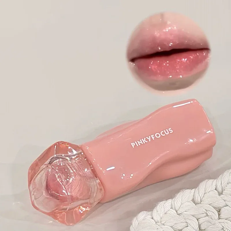 Pinkyfocus Lipstick Glossy Mirror Lip Gloss Moisturizing Hydrating Juicy Nude Lip Tint LongLasting Daily Natural Makeup Lipstick