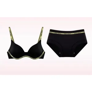 New Trend Dopamine Color Seamless Bra Set Push Up Small Breast Lift Wireless Comfort Beauty Back Daily Casual Plus Size 32-38