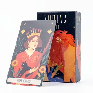 Zodiac Tarot 78-kortstokk Divinatory Path Under the Stars Engasjerende brettspill for familiesamling 10,3X6CM