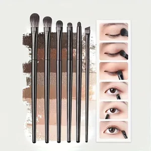 6Pcs Eye Smudge Brush Fine Soft Makeup Tool Eyeshadow Brush Set Eyeliner Brush For Blending Eyeshadow Eyeliner Ideal