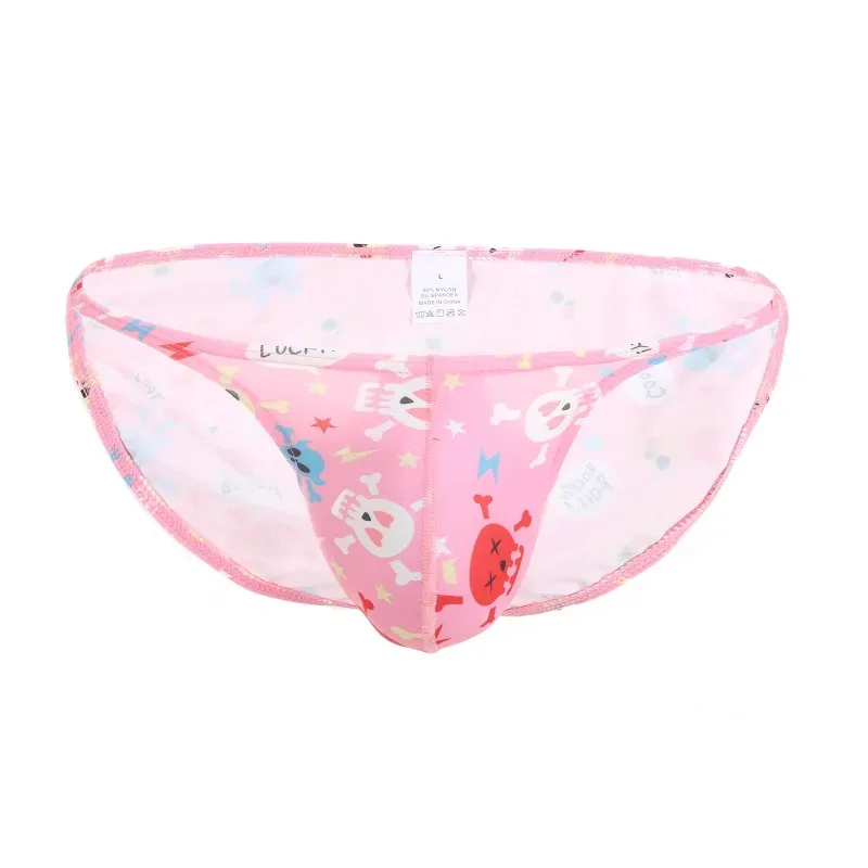 남자의 섹시한 수영 팬티 Maillot De Bain 서핑 비치웨어 수영 트렁크를위한 멋진 재미 해골 프린트가있는 비키니 수영복
