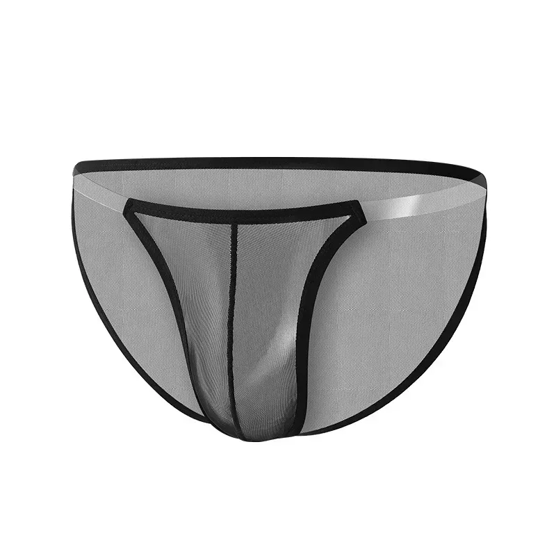 Mannen ondergoed sexy volledige mesh transparante slip dunne ijs zijde ademend lage taille sexy mannen ondergoed
