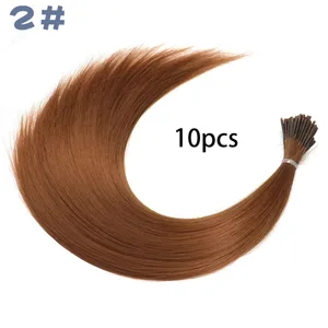 Synthetische farbige I-Tip-Stick-Haarverlängerungen, glattes Haar, 40,6 cm, für Frauen, hohe Temperaturen, 10 Strähnen/Packung, Farben