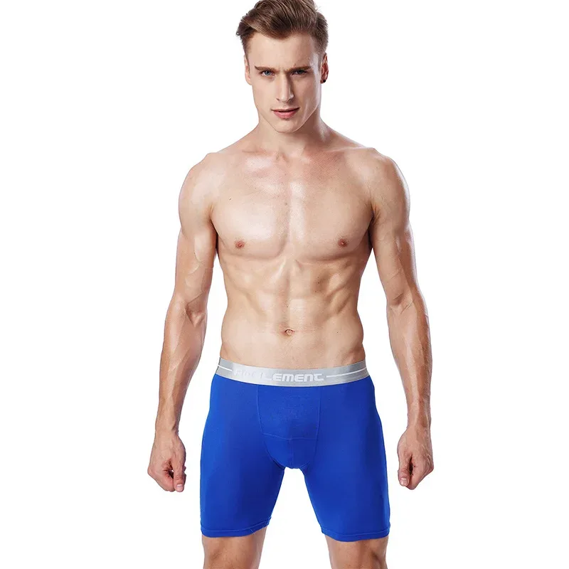 大尺寸 XL-7XL 男士平角短褲莫代爾內褲男士透氣小袋內褲中長腿內褲男 Cueca Hombre