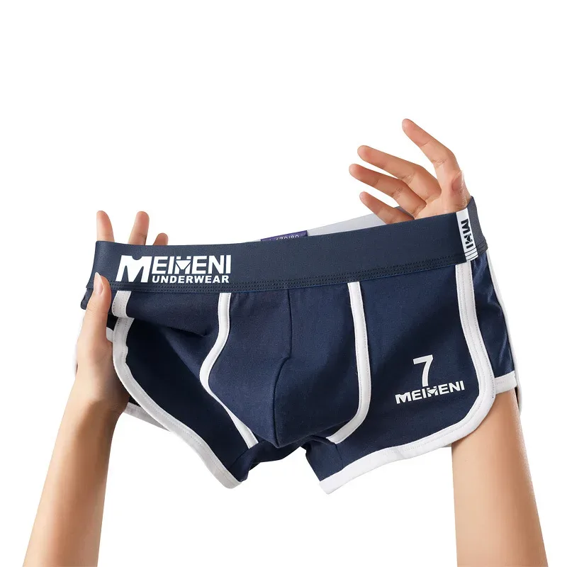 Hommes troncs Fashoin Stretch flèche Shorts U poche convexe respirant caleçon Calzoncillo Hombre sous-vêtements 3D entrejambe Boxer