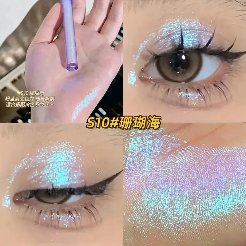 Brillo camaleón maquillaje de ojos multicromo brillo sombra de ojos Duocromo Stick brillo cromo resaltador pluma fiesta cosméticos luminosos