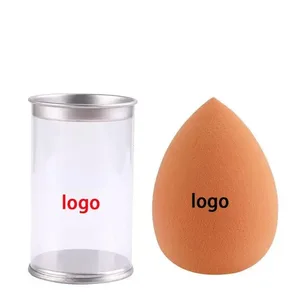 50pcs Custom Logo pink red white Hydrophilic Cosmetic Make Up sponge Beauty Latex-Free Sponge Washable Blenders Powder Puffs
