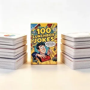 Best Seller 100 Tarjetas de papel de chistes para lonchera, juego de cartas de broma divertido portátil para niños, fiesta familiar, entretenimiento diario