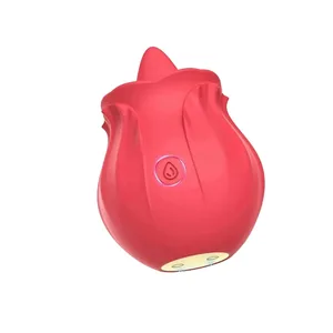 Vibrador en forma de rosa Joguina sexual de silicona segura per al cos per a dones Recarregable impermeable Vibracions de diverses velocitats Regal per a adults discret