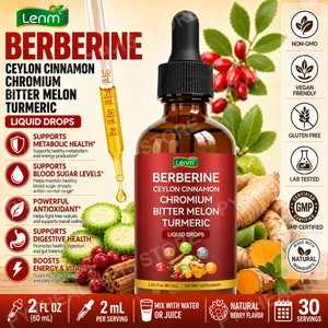 Metabolik Sağlık Desteği için Seylan Tarçın Krom Acı Kavun Zerdeçal ile Lenm Berberin Sıvı Damlaları 60ml 30 Porsiyon