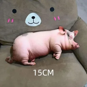 3D 돼지 박제 베개 소파 침실 자동차 휴식을위한 부드러운 빨 수있는 피부 친화적 인 패브릭 플러시 쿠션