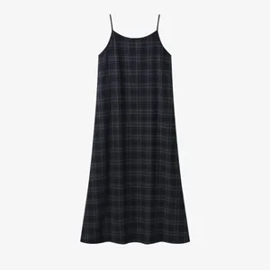 AS AW26 Fashion Plaid slip kjole match strik cardigan med bred rib Strik mockneck top dametøj