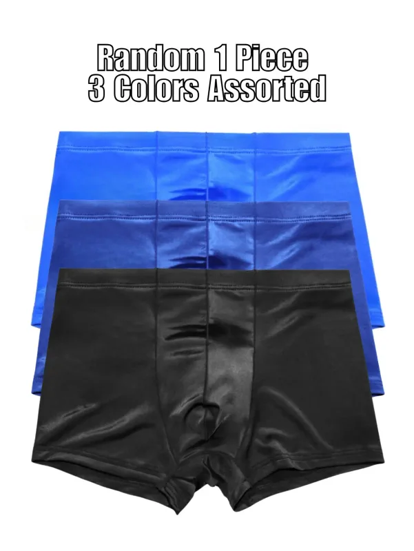 Boxer en soie glacée pour hommes, slip extensible, respirant, évacuant l'humidité, sous-vêtements doux, couleur aléatoire, Sport, quotidien, maison, tenue décontracté