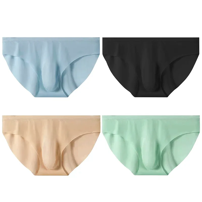 4 stuks heren ijszijde slips zomer transparant naadloos sexy sneldrogend trendy ademend ondergoed ultradunne slipjes