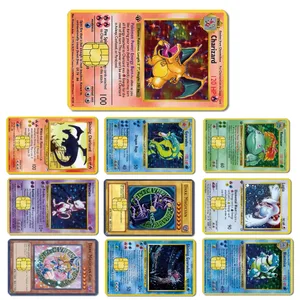 Anime Pokemon Pikachu Credit Card Skin 2.5D HD Stickers Card Decal Card Matte Film Skin Small Chip Waterproof Sticker Gifts Toys