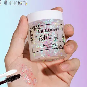 100 ml Glitter Jel Göz Farı Sıvı Yüz Vücut Büyük Payet Jel Çok Fonksiyonlu Renkli Gevşek Payetler Krem Parti Dekorasyon