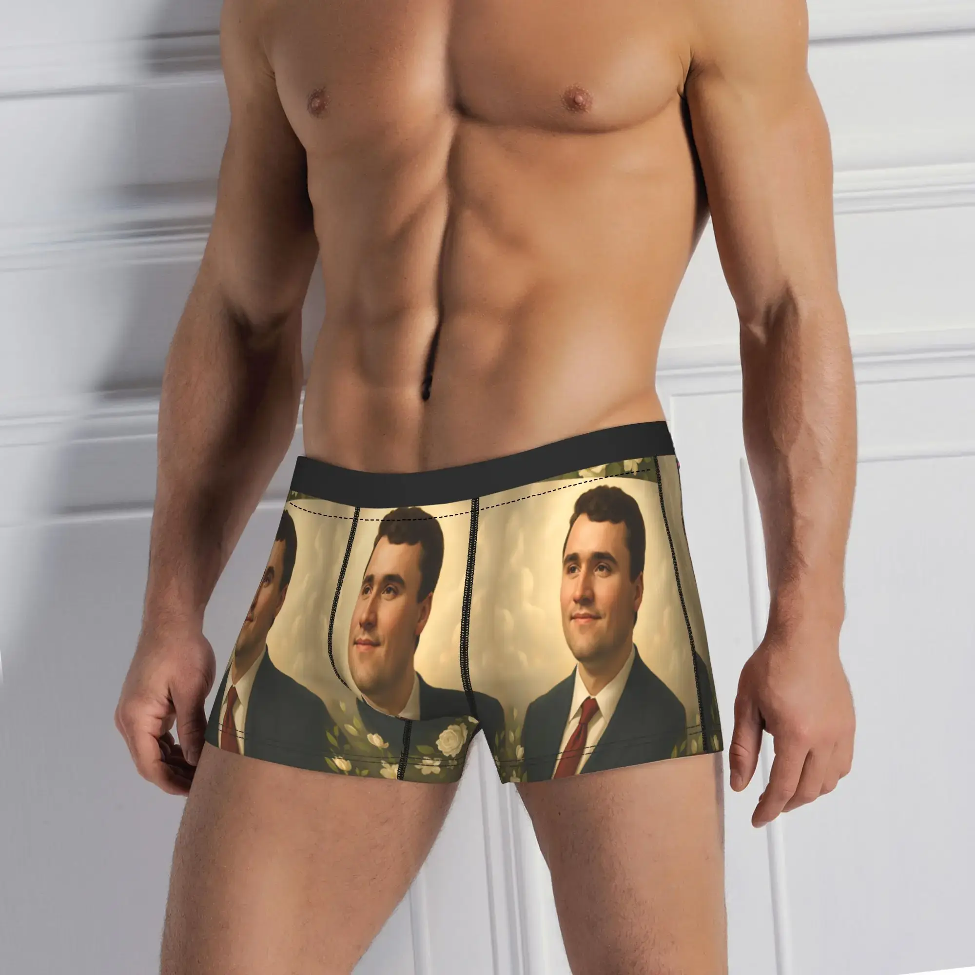 Charlie Kirk Angelic Advocate 속옷 재미 있은 팬티 남성용 복서 브리프 인쇄 3D 파우치 플러스 사이즈 Boxershorts