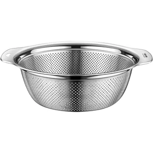 Sertifikasi LFGB 304 Bak Drainase Cuci Dapur Baja Tahan Karat Diameter 23Cm ~ 31Cm Saringan dengan Lubang Kecil Padat