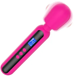 Potent vibrador AV de vareta màgica per a dones, estimulador de clítoris de punt G amb pantalla LED, massatge muscular, masturbador, joguina sexual per a adults