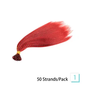 50 Strähnen/Packung synthetische farbige I-Tip Stick Feder Haarverlängerungen glattes Haar 16 Zoll für Frauen Hochtemperaturfaser