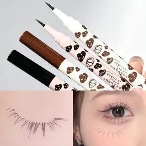 Ultra-ince Doğal Mat Likit Eyeliner Kalem Su Geçirmez Hızlı Kuru Alt Kirpik İpekböceği Kalem Yüksek Pigment Pürüzsüz Göz Makyajı Aracı