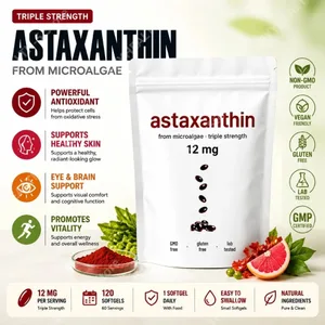 Astaxanthin 12mg Softgels - Daily Antioxidant Support Non-GMO Gluten-Free Soy-Free 120 Capsules for Adults