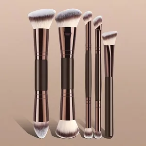 5pcs 점보 소프트 메이크업 브러쉬 세트 합성 강모 비 자극 페이스 파우더 루즈 아이 섀도우 브러쉬 세트 스타터 어퍼드