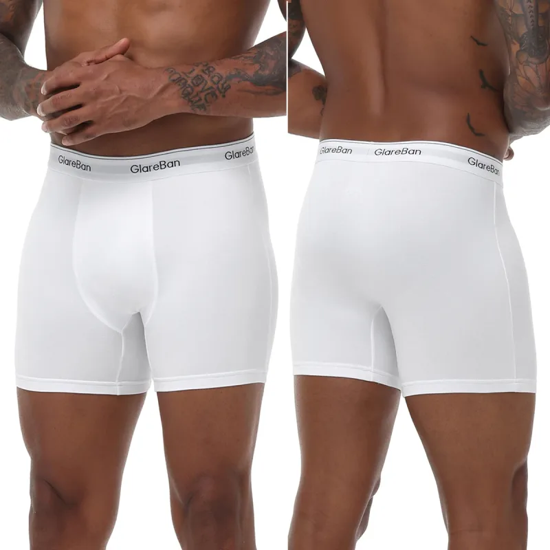 5 pièces Pack mi-long blanc Boxer Shorts hommes sous-vêtements hommes caleçons pour hommes Sexy Homme Boxershorts boîte culottes slips ensemble Lot