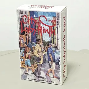 12*7 センチメートルシティラビリンスタロット 78 カードタロットデッキ ​​| 2000 年代初頭のニューヨークの生活についてペンで描かれたインディ タロット