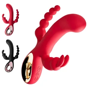 G Spot Dildo Rabbit Vibrator for Women 3 In1 Clitoris Stimulation Silicone Waterproof Female Vagina Anal Massager Adult Sex Toy