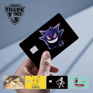 جلد فیلم استیکر Maigc Shark Cute Pokemons Mewtwo Eevee Pikachu Gengar برای کارت اعتباری بدهی بدون محو شدن